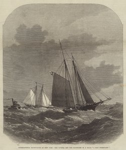 Internationale jachtraces in New York, de Livonia en de Dauntless in een storm, Een man overboord!